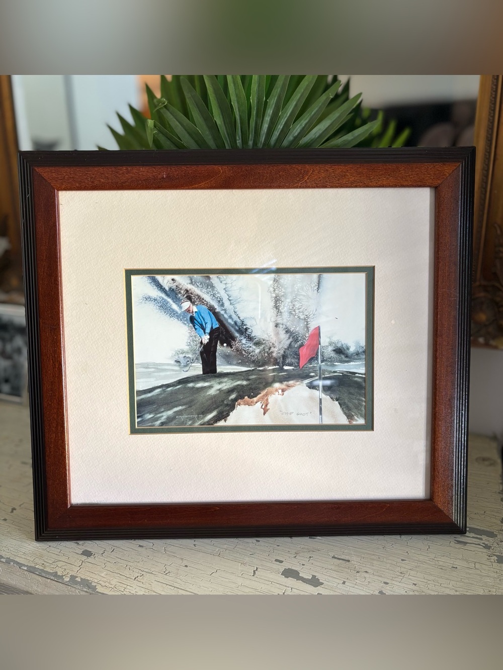 DR Cooper Golf Art Framed “Chip Shot” EXCELLENT COND